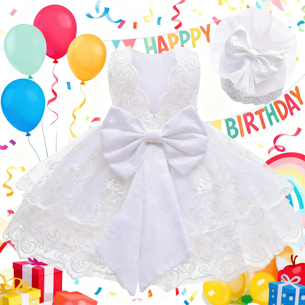Baby Clothing Newborn - Newborn White Baptismal Costumes Backless Bowknot