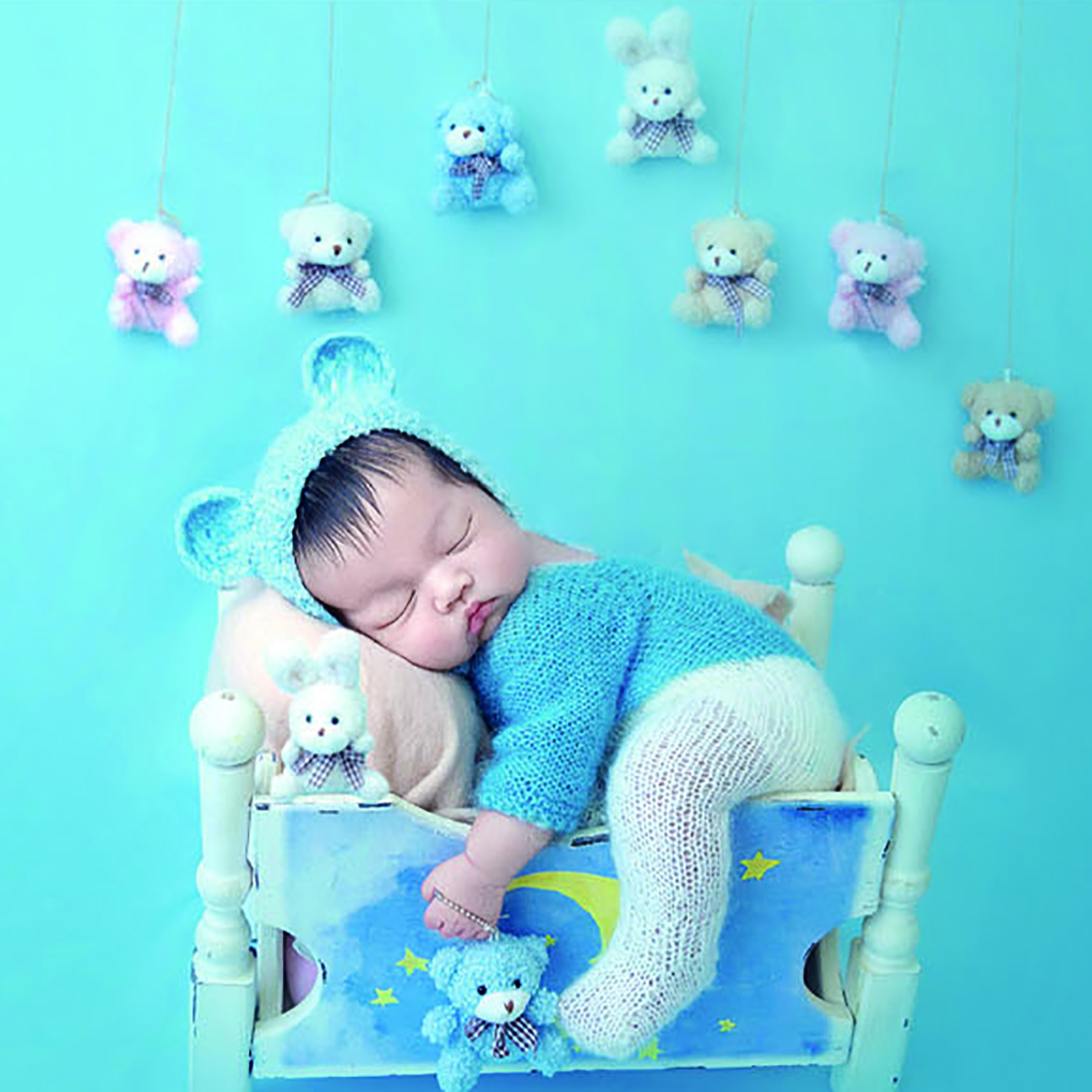 Baby Clothing Newborn - Vintage Knit Fluffy Teddy Bear Romper