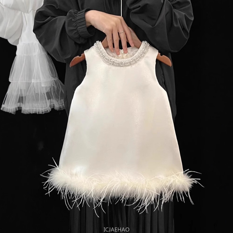 2025 New Girls Satin Feather P - Baby Clothing Accessories recension och pris