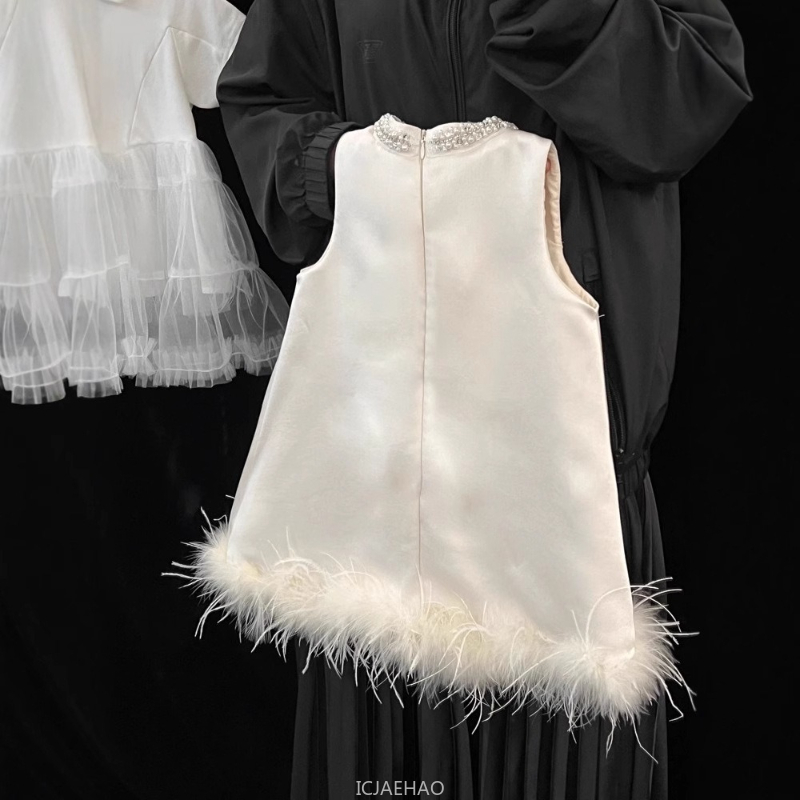 2025 New Girls Satin Feather P - Baby Clothing Accessories recension och pris