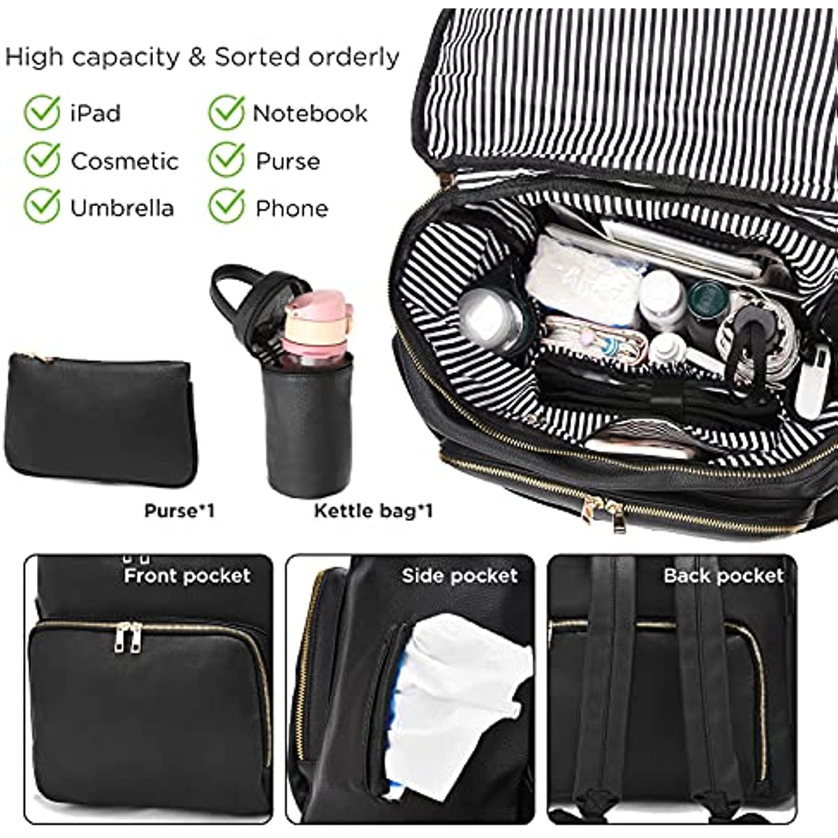 Diaper Bag Backpack Leather Ba - Baby Clothing Bag recension och pris